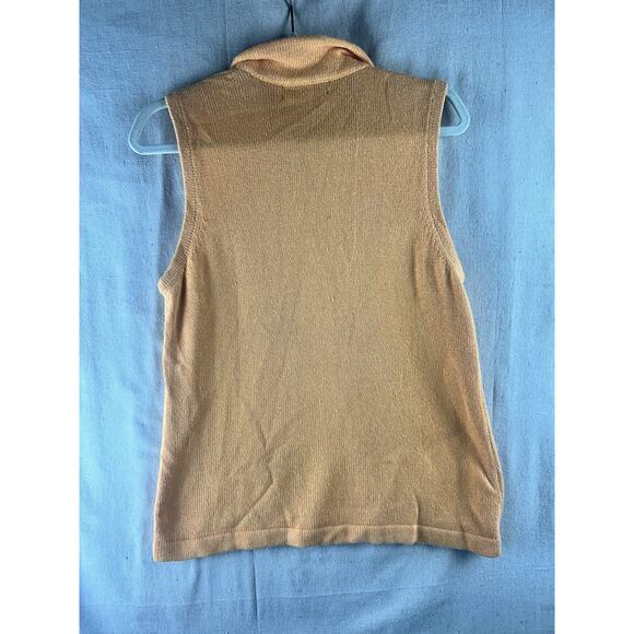 Susan Bristol Cats Sweater Vest Womens Large Orange Pink Beaded Calico Sequins - Picture 11 of 13